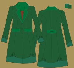 Woolen coat - Combination of 3 greens