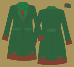 Woolen coat - Green green brown