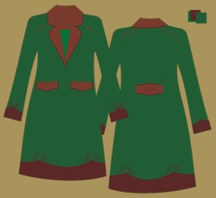 Woolen coat - Green brown brown