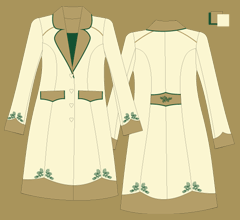 Woolen coat - Ivory cappuccino green