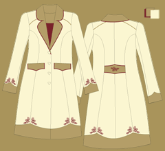 Woolen coat - Ivory cappuccino bordeaux