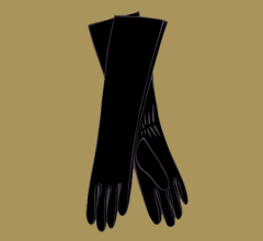 Black leather gloves