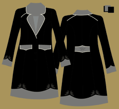 Woolen coat - black, grey, grey