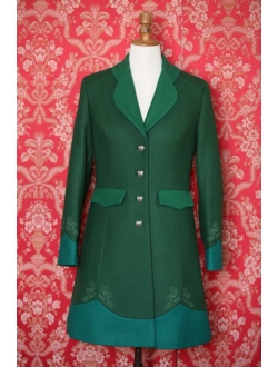 Woolen coat - Combination of 3 greens