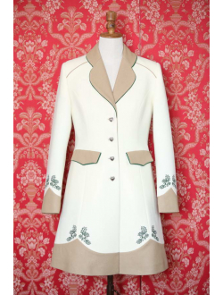 Woolen coat - Ivory cappuccino green