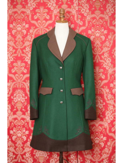 Woolen coat - Green brown brown