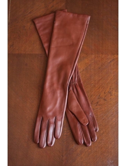 Cognac leather gloves