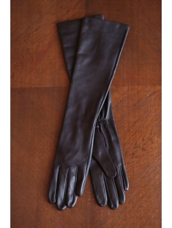 Dark brown leather gloves