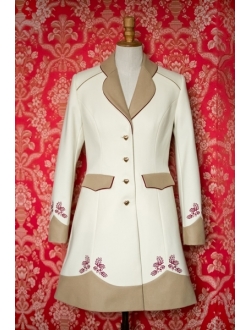 Woolen coat - Ivory cappuccino bordeaux